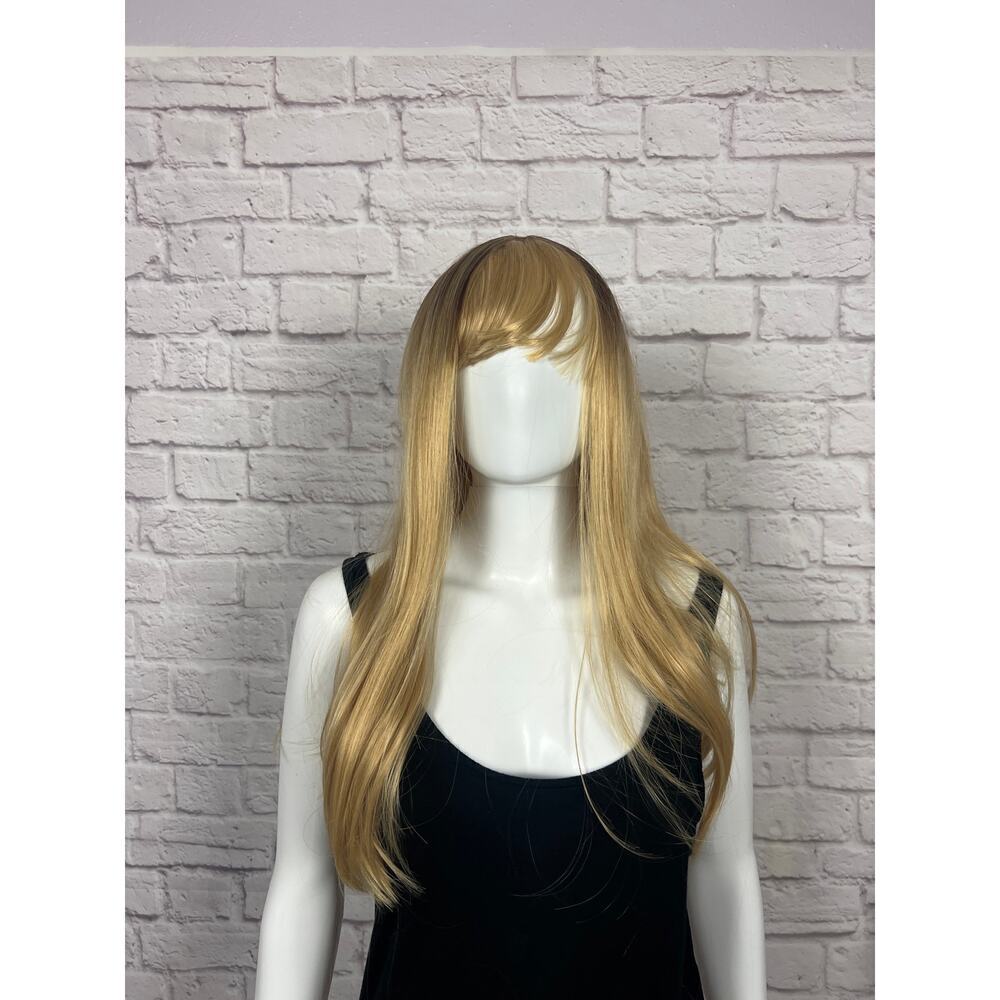 Honey Blonde and Medium Brown Side Bang Lace Front Wig